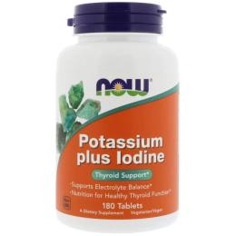 Натуральні добавки і екстракти Now Foods Potassium plus Iodine - 180 tabs  (2022-10-0038)