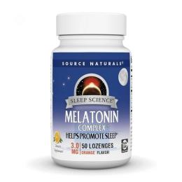 Натуральні добавки і екстракти Source Naturals Sleep Science Melatonin Complex 3 mg - 50 lozenges Orange (2023-10-6604)
