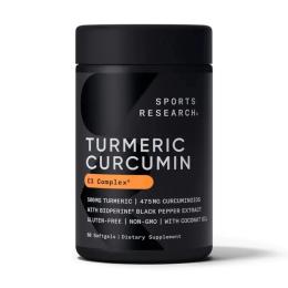 Натуральні добавки і екстракти Sports Research Turmeric Curcumin C3 Complex 500mg - 60 softgels (2023-10-3440)