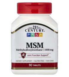 Натуральні добавки і екстракти 21st Century MSM 1000 mg - 90 tabs (2023-10-7098)