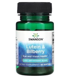 Натуральні добавки і екстракти Swanson Lutein &amp; Bilberry (60 sgels) (24108-01)