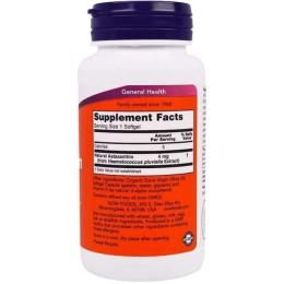 Натуральні добавки і екстракти Now Astaxanthin 4 mg (90 softgels) (11728-01)