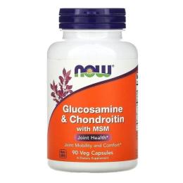 Натуральні добавки і екстракти Now Glucosamine &amp; Chondroitin with MSM (90 caps) (02164-01)