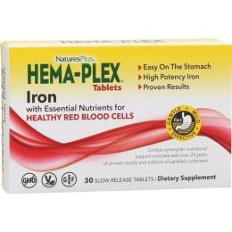 Натуральні добавки і екстракти Natures Plus Hema-Plex Iron Tablets (30 tab) (23366-01)