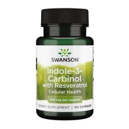 Натуральні добавки і екстракти Swanson Indole-3-Carbinol with Resveratrol 200 mg (60 caps) (23915-01)