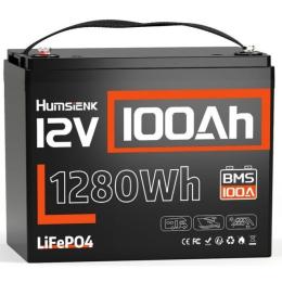 Акумулятор для ДБЖ Humsienk LiFePO4 12V/100Ah з BMS для систем резервного живлення