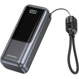 Зовнішній портативний акумулятор ColorWay Urban 10000mAh Gray 22.5W (CW-PB100LP03GR)