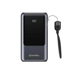 Зовнішній портативний акумулятор ColorWay Urban 20000mAh Gray 22.5W (CW-PB200LP03GR)