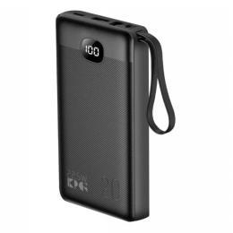 Зовнішній портативний акумулятор KingPower KPG-206X 20000mah Black 22.5W