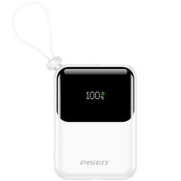 Зовнішній портативний акумулятор Pisen Sunny With Two build-in Cables 10000mAh White 22.5W (TP-D096)
