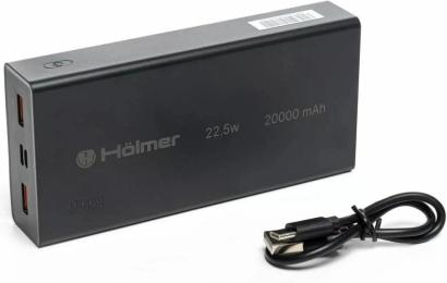 Зовнішній портативний акумулятор Holmer NRG-01 Rabbit 20000 mAh Black 22.5W