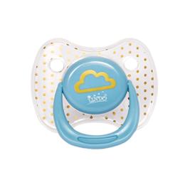 Пустушка силіконова Lindo LI 401/0-6 Light Blue з кільцем, 0-6 місяців