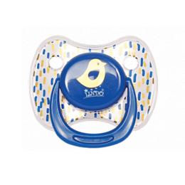 Пустушка силіконова Lindo LI 401/0-6 Blue з кільцем, 0-6 місяців