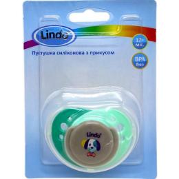 Пустушка силіконова Lindo А 32/12+ Turquoise Green песик, від 1 року