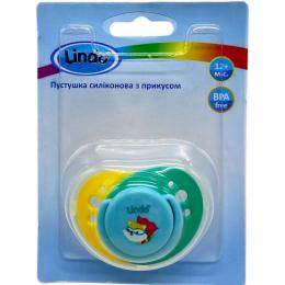 Пустушка силіконова Lindo А 32/12+ Yellow Green супер кіт, від 1 року