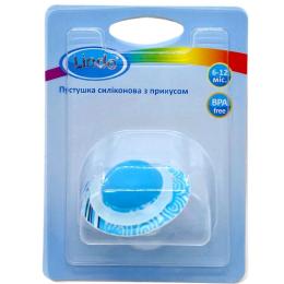 Пустушка силіконова з прикусом Lindo LI 402/6-12 Blue від 6 до 12 міс