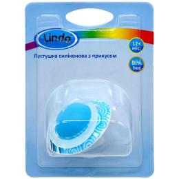 Пустушка силіконова з прикусом Lindo LI 402/12+ Blue від 12 міc