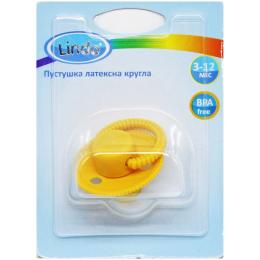 Пустушка Lindo Pk 076/3-12 Yellow Малютка 3-12 місяців