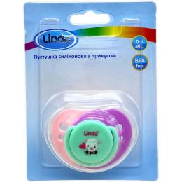 Пустушка з прикусом Lindo А 32/0-6 Pink Purple баранчик, до 6 міс