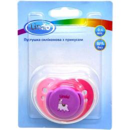 Пустушка з прикусом Lindo А 32/0-6 Magenta Pink лама, до 6 міс