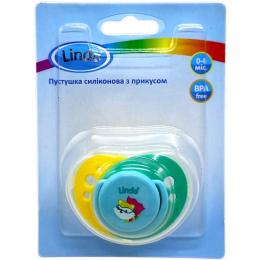 Пустушка з прикусом Lindo А 32/0-6 Yellow Green супер кіт, до 6 міс