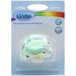 Пустушка латексна з кільцем Lindo Pk 009/0-6 Turquoise 0-6 місяців
