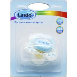 Пустушка латексна з кільцем Lindo Pk 009/0-6 Blue 0-6 місяців