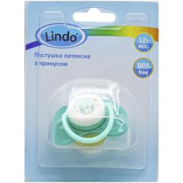 Пустушка латексна з прикусом Lindo Pk 012/12+ Turquoise