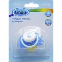 Пустушка латексна з прикусом Lindo Pk 012/12+ Blue