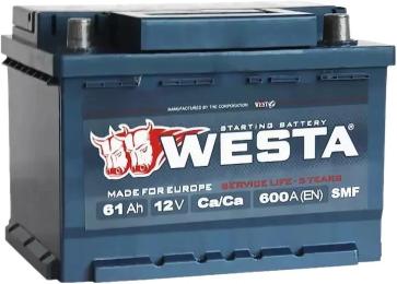Автомобільний акумулятор Westa 6CT-61Аh Аз (WPR611)