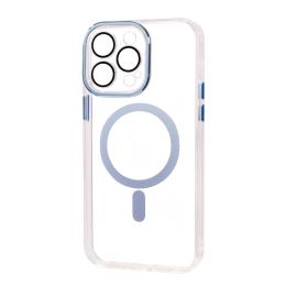 Чохол-накладка Apple iPhone 13 Pro Max Fibra Transparent Color with MagSafe Blue (109569-4)