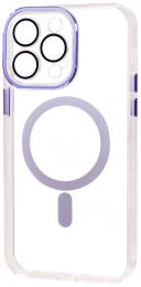 Чохол-накладка Apple iPhone 13 Pro Max Fibra Transparent Color with MagSafe Plum (109569-1)