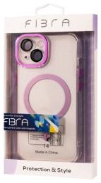 Чохол-накладка Apple iPhone 14 Fibra Transparent Color with MagSafe Plum (109570-1)
