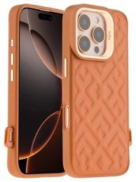 Чохол-накладка Apple iPhone 16 Pro Kajsa Briquette Collection Rhombus back case Brown (009477-04)