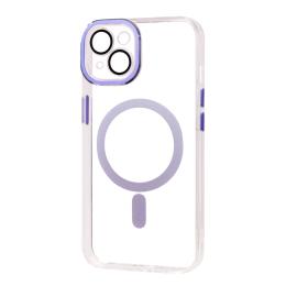 Чохол-накладка Apple iPhone 14 Fibra Transparent Color with MagSafe Purple (109570-5)