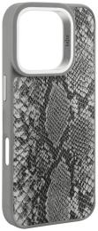 Чохол-накладка Apple iPhone 15 Pro Kajsa Glamorous Collection Snake Pattern 2 back case Light Gray (009483-02)