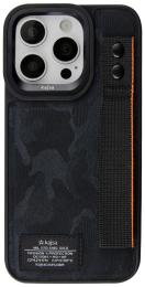 Чохол-накладка Apple iPhone 15 Pro Kajsa Outdoor Collection Camo Satin Straps back case Black (009475-01)