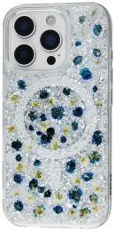 Чохол-накладка Apple iPhone 15 Pro KzDoo Mag Flowers Case Small flower Blue (000012-01)