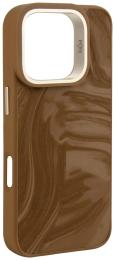 Чохол-накладка Apple iPhone 16 Pro Max Kajsa Glamorous Collection Fluid Art Pattern Brown (010211-02)