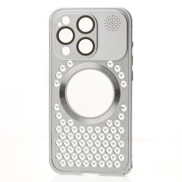 Чохол-накладка Apple iPhone 14 Pro Max Infinity AROMA PERFORATED METAL with MagSafe Silver (2000000427430)