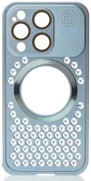 Чохол-накладка Apple iPhone 15 Pro Max Infinity AROMA PERFORATED METAL with MagSafe Blue (2000000375618)