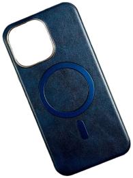 Чохол-накладка Apple iPhone 15 Pro Max Infinity LEATHER METAL FRAME with MagSafe Dark Blue (2000000375731)