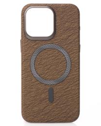 Чохол-накладка Apple iPhone 15 Infinity LUXURY Leather Case with MagSafe Desert Titanium (2000000411392)