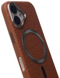 Чохол-накладка Apple iPhone 16 Infinity LUXURY Leather Case with MagSafe Brown (2000000411484)