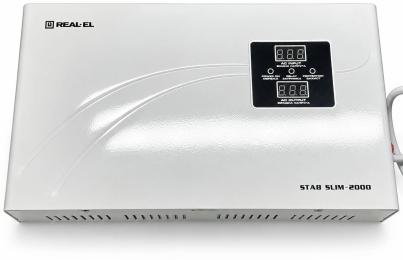 Стабілізатор напруги REAL-EL STAB SLIM-2000 White (EL122400008) (Уцінений)