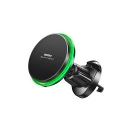 Тримач в авто Remax RM-C01 MagSafe Magnetic 15W Wireless Charging Car Mount Black (6954851236337)