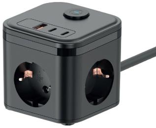 Мережевий фільтр Ikos C33S-CUPD Black (0027-CES)