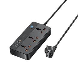 Мережевий фільтр Remax RP-U153 Black Kiddy Series 1.5 m 20W 3A1C 3-outlet (6954851237235)