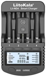 Зарядний пристрій для акумуляторів AA, AAA LiitoKala Lii-ND4 EU Black (Lii-ND4 EU+Carcable)