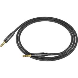 Аудіо-кабель Hoco UPA19 3.5mm (тато) to 3.5mm (тато) nylon braid, 1m Black (6931474759863)